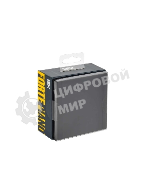 Розетка IEK FORTE&PIANO FP119 с заземлением с защитными шторками и крышкой безвинтовое крепление 16А IP44 черный