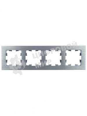 Рамка 4-местная IEK BRITE РУ-4-1-БрА (BR-M42-M-K47) металл алюминий