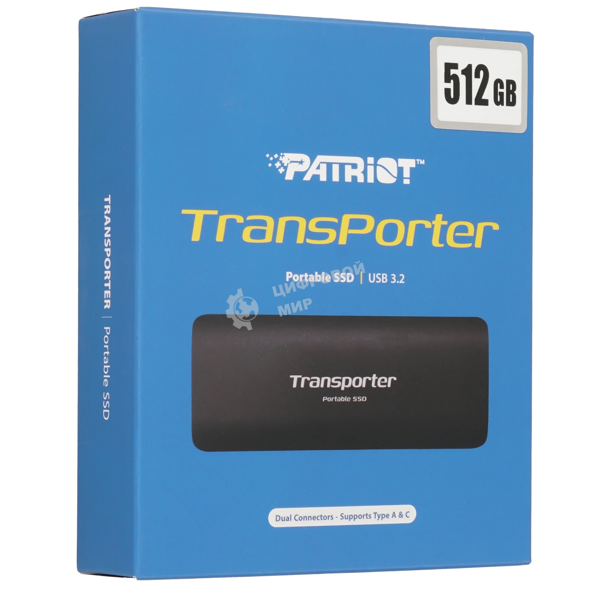 Внешний SSD Patriot PTP512GPEC 512Gb USB-C, R/W 1000MB/1000MB/s, черный