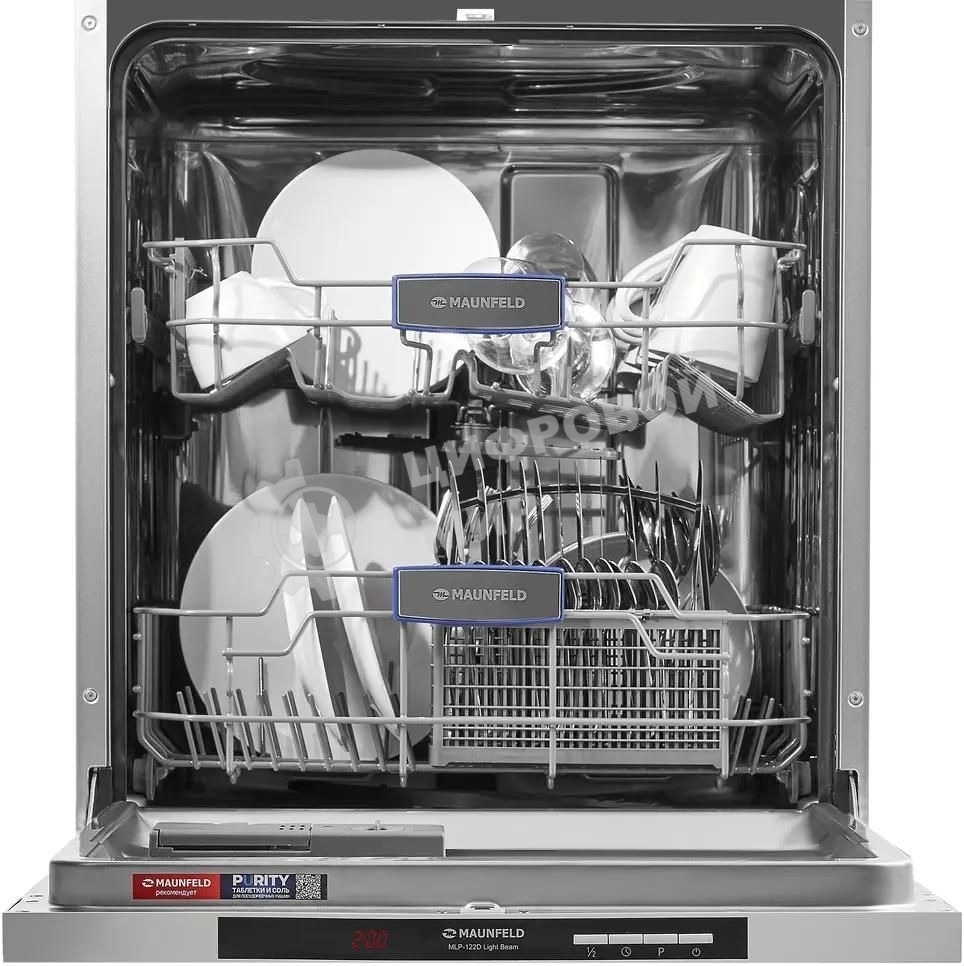 Встраиваемая посудомоечная машина Maunfeld MLP-122D Light Beam, серебристый, 59.8 см, 12 компл., 49 дБ, класс A++