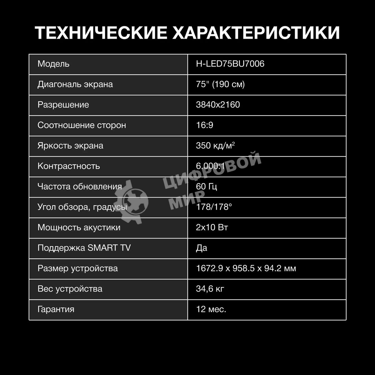 Телевизор Hyundai 75