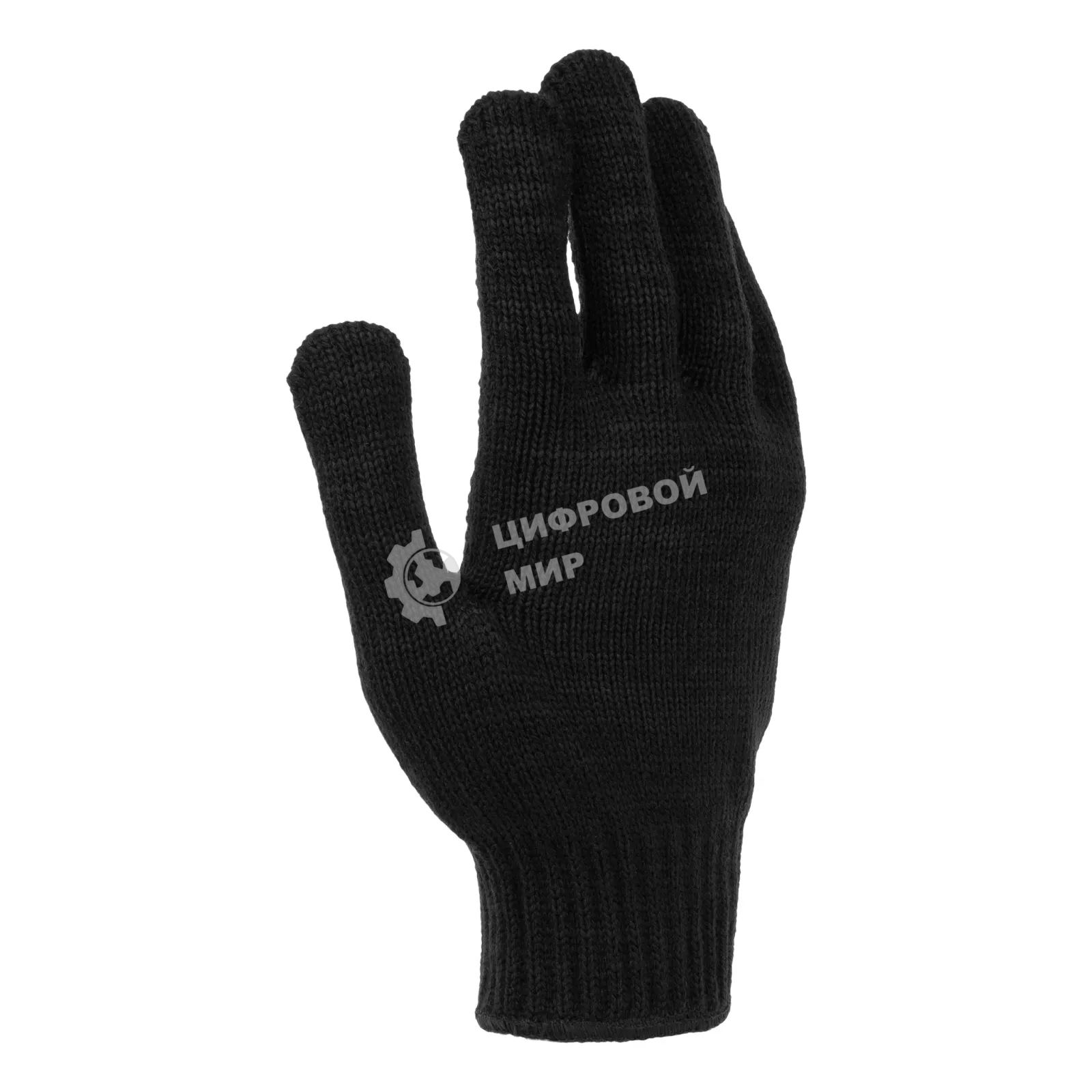 Перчатки трикотажные Сибртех акрил, усиленные, ПВХ-гель Протектор, черный, 10 класс