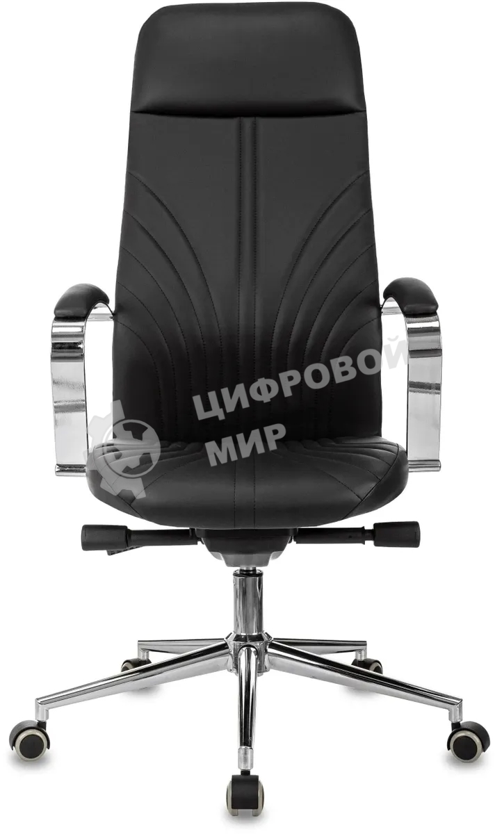 Кресло руководителя Бюрократ CH-610SL-Lux черный. эко.кожа. крестов. металл хром