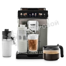 Кофемашина автоматическая DeLonghi ECAM450.86.T черный/серебристый, исп. кофе- зерновой/молотый, 1.8 л, 1450 Вт. 19 бар
