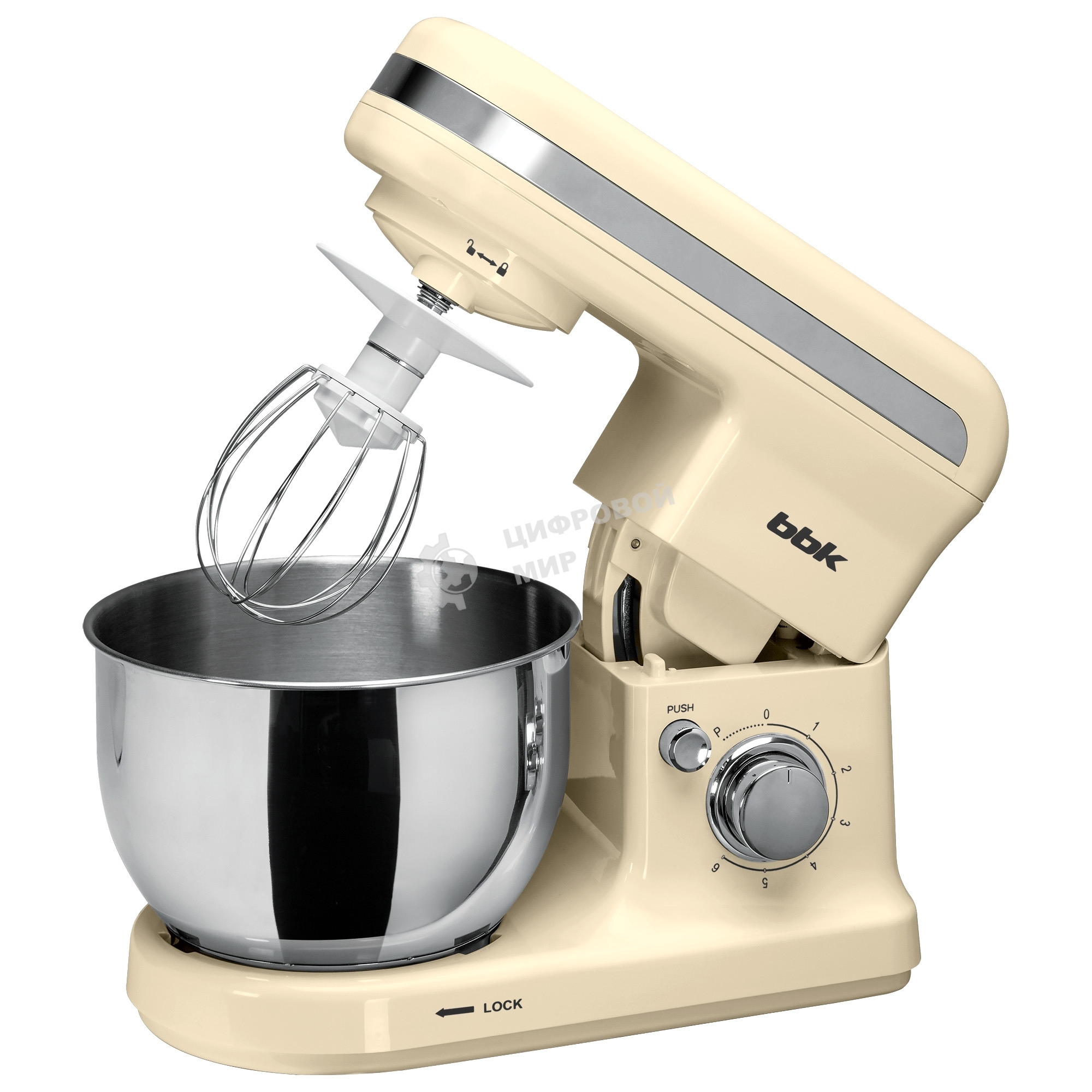 Миксер планетарный BBK KBM1401 бежевый, 1500 Вт, 4 л