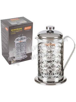 Френч-пресс MALLONY OLIMPIA, 800 мл, из жаропрочного стекла, в корп из нерж ст, T046-800ML (95092)