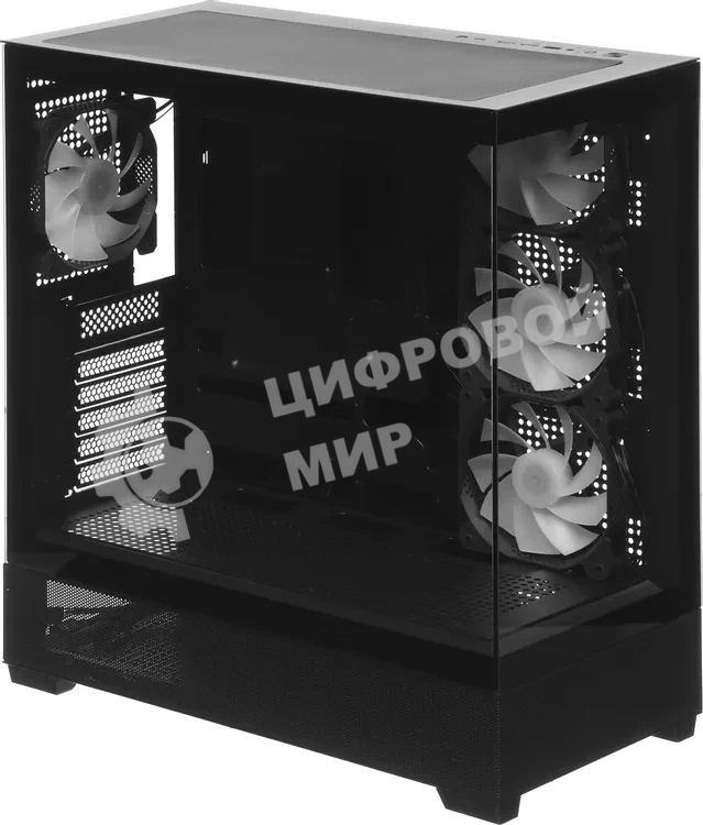 Корпус ACCORD ACC-ZA11B AR Black, Midi-Tower, чёрный, 4 x 120 мм