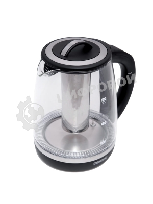 Электрочайник Centek CT-0017 черный, 2 л, 2200 Вт, скрытый нагревательный элемент, поддержание температуры