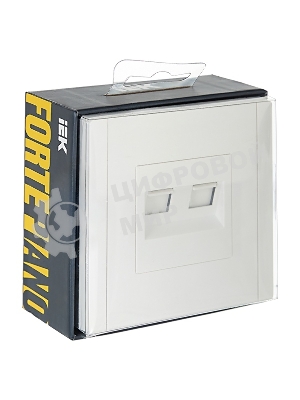 Розетка компьютерная 2-ая RJ45 кат.5E IEK FORTE&PIANO FP233 белый