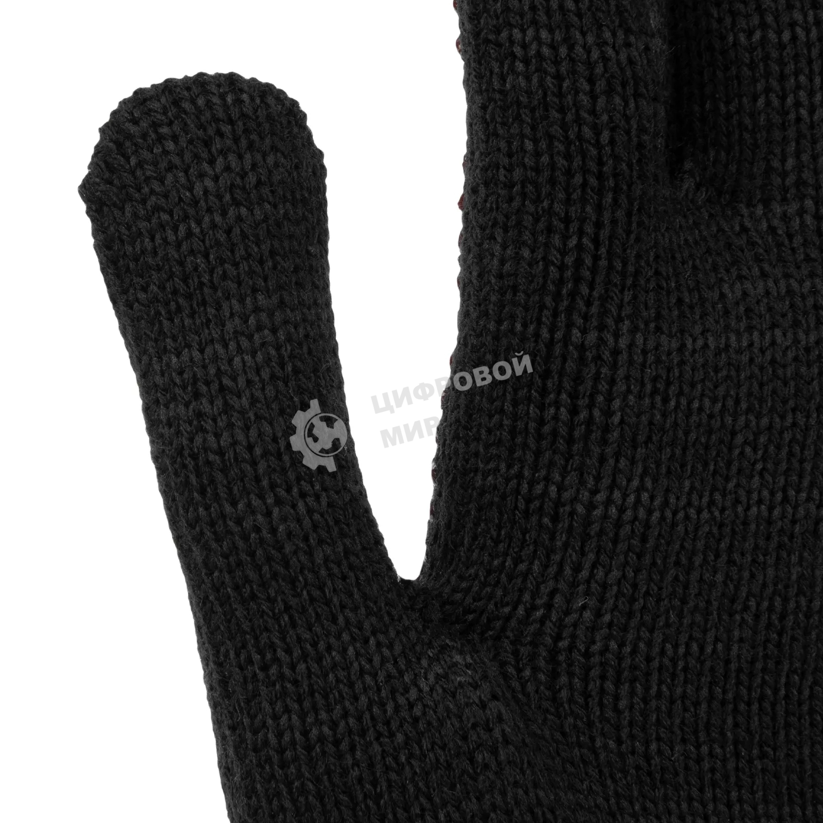 Перчатки трикотажные Сибртех акрил, усиленные, ПВХ-гель Протектор, черный, 10 класс