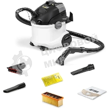 Пылесос моющий Karcher SE 5 Car белый/черный, 1000 Вт, уборка влажная/сухая, пылесборник мешок/контейнер 4 л (в компл.:1мешок)