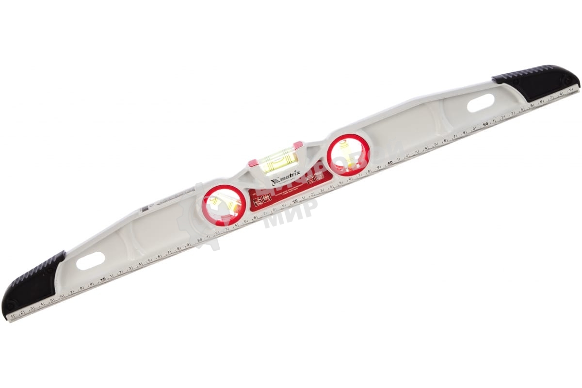 Уровень алюминиевый Matrix литой, фрезерованный, 3 глазка, две ударные площадки, 600 мм