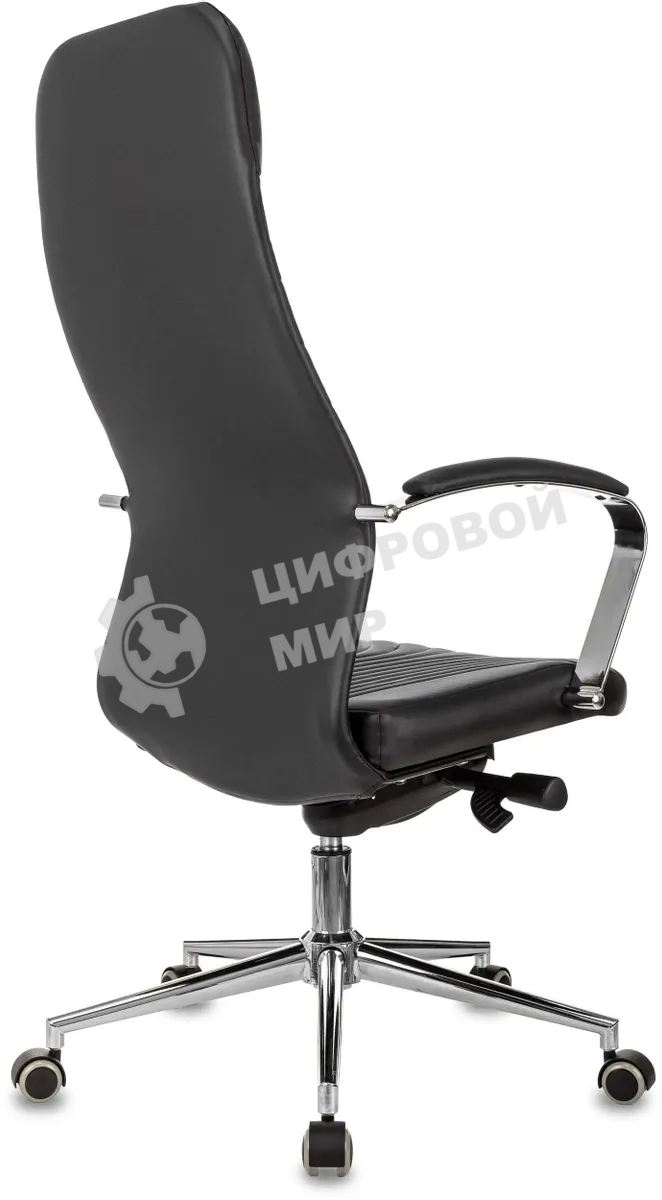 Кресло руководителя Бюрократ CH-610SL-Lux черный. эко.кожа. крестов. металл хром