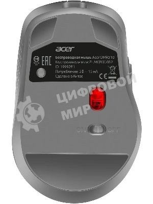 Мышь беспроводная Acer OMR310 темно-серый, 1600 dpi, радиоканал, Bluetooth, USB, кнопки - 7