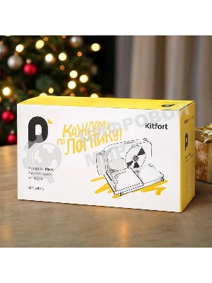 Ломтерезка Kitfort КТ-6268 150Вт (нарезка до 15мм) голубой/белый