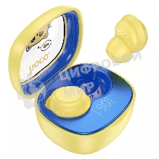 Наушники TWS Hoco EW111 Friendly желтый, внутриканальные, Bluetooth, до 4 ч