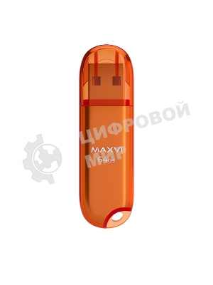 Флешка USB Maxvi P1 orange (FD64GBUSB20C10P1), 64Gb, USB 2.0, R/W 12/5, оранжевый