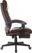 Кресло руководителя Бюрократ CH-824MSG-BF коричневый, эко.кожа/ткань, крестов. пластик, подст. для ног
