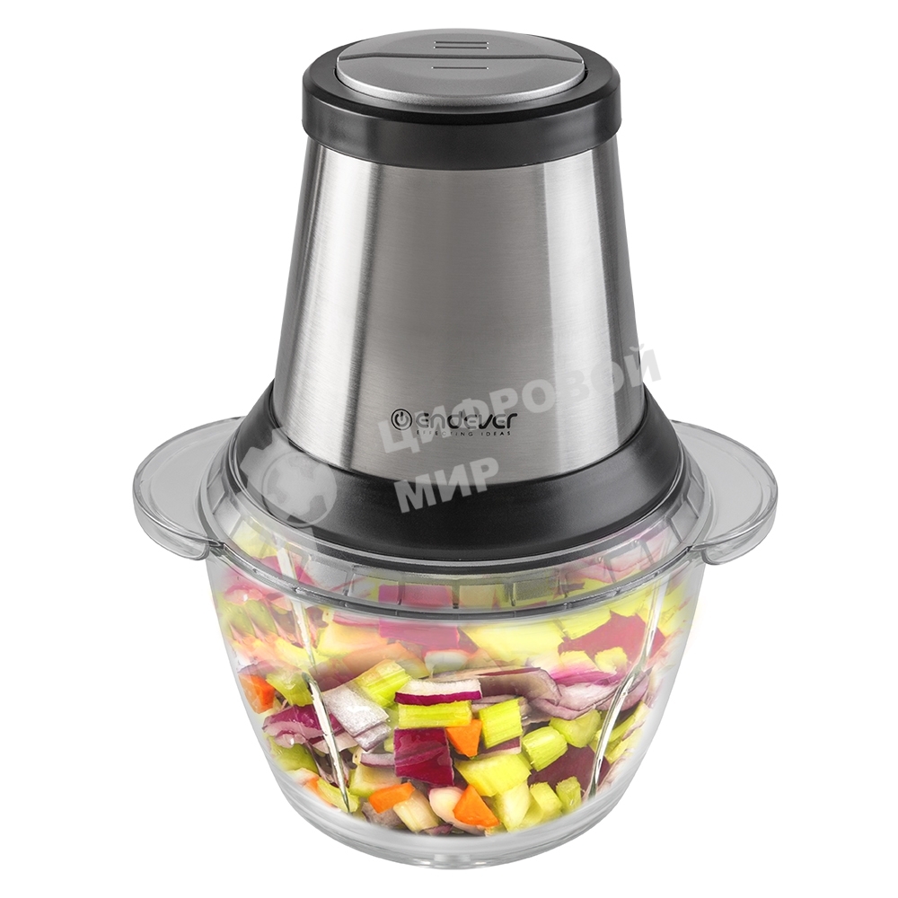 Измельчитель Endever Sigma-130, стальной, 700 Вт, объем чаши 1,2 л, два двойных лезвия, 8 шт/уп