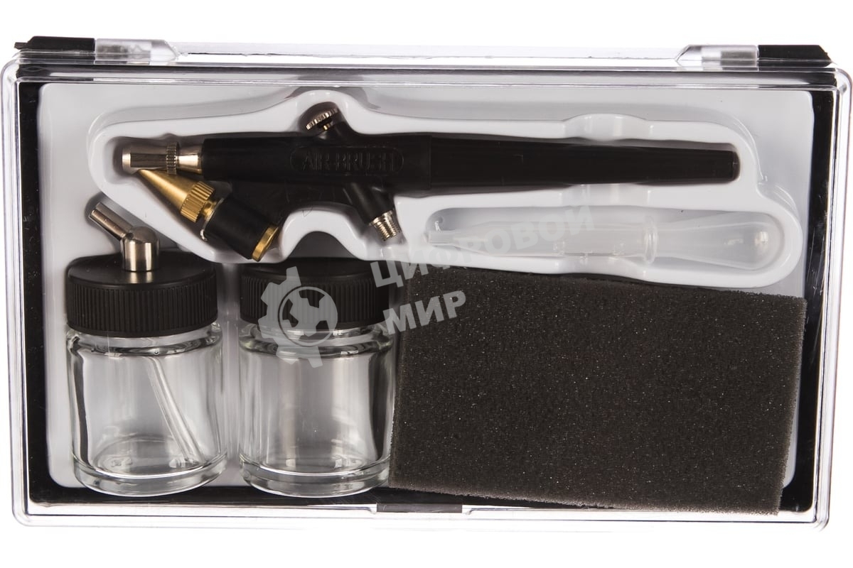 Аэрограф FUBAG AGS22/0.5 110101 с двумя сменными бачками (11л/мин 2 бар 2х22 мл 0.5 мм) + набор кейс