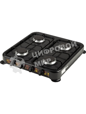 Плита настольная газовая Energy EN-004B чёрный, 6,4 кВт, газовая горелка, конфорки - 4, эмалированная сталь, поворотные переключатели