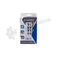 USB-концентратор Gembird UHB-243-ADW, USB 2.0, 4хUSB, USB или внешний адаптер питания