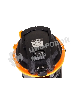 Строительный пылесос Вихрь СП-1500/20 72/19/1 серый металлик/оранжевый, 1500 Вт, уборка сухая/влажная/выдув, пылесборник мешок, 20 л