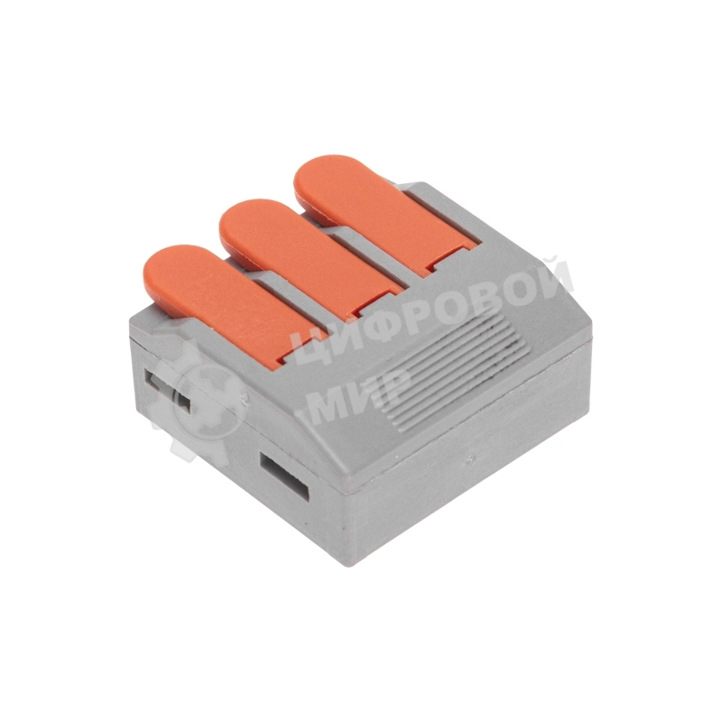 Универсальная клемма Rexant СМК 222-613/221-613, 3-проводная серая 0,5-4/6 мм² (25 шт/уп)