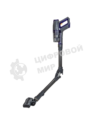 Пылесос вертикальный SUPRA VCS-5084 серый/синий, питание от аккумулятора, 350 Вт, уборка сухая, пылесборник 0.6 л, работа от АКБ max 30 мин.