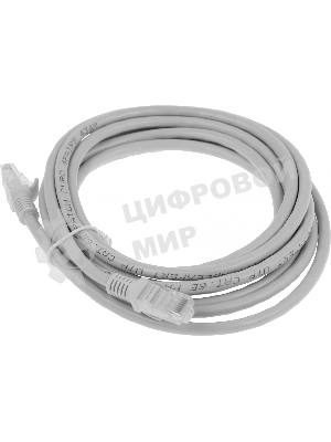 Патч-корд Premier PP6U-3M 10000Гбит/с UTP 4 пары cat.6 CCA molded 3м серый RJ-45 (m)-RJ-45 (m)