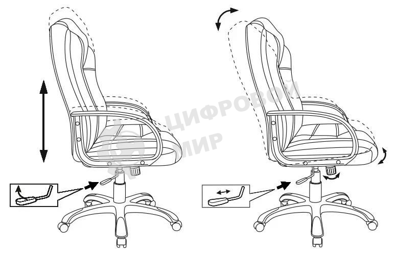 Кресло руководителя Бюрократ CH-839/BLACK черный Пегас искусственная кожа