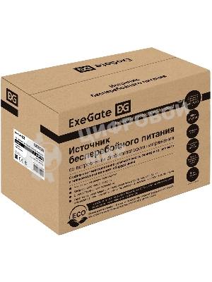 Источник бесперебойного питания ExeGate EP212518RUS Power Back UNB-1000 1000VA, черный, 4 евророзетки