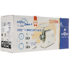 Мясорубка электрическая Ротор Дива-Р ЭМШ 35/300-4 белый, 1500 Вт, 0.6 кг/мин, реверс, насадки - 2