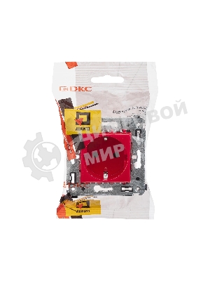 Розетка DKC Avanti 4401003 2P+E со шторками, красный квадрат