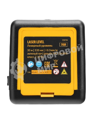 Лазерный уровень Denzel DQB, 30 м, зеленый луч, батарейки, сумка