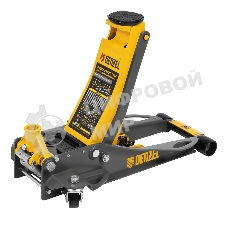 Домкрат гидравлический подкатной Denzel 3 т, 75-500 мм, быстрый подъем, низкий подхват, проф.