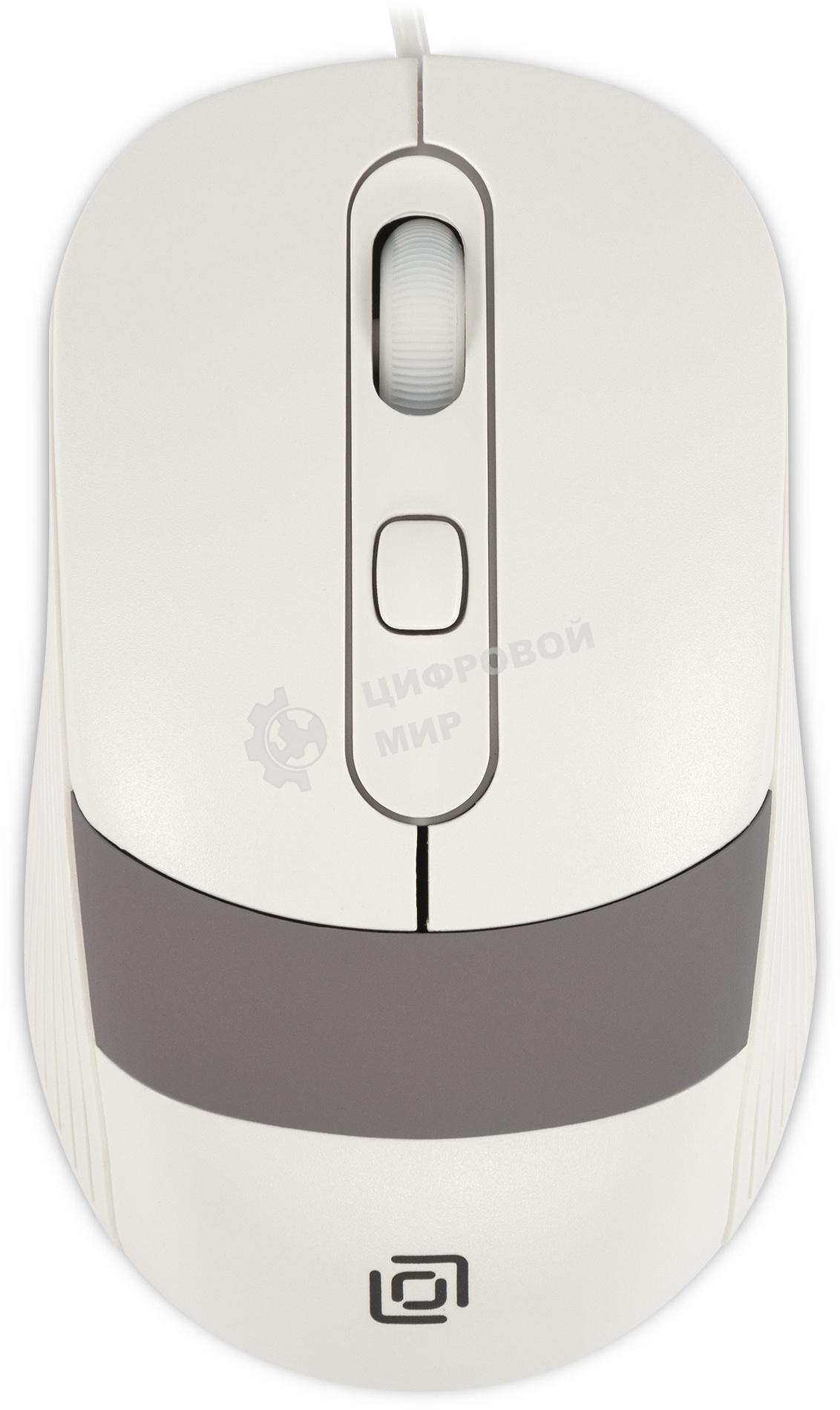 Мышь проводная Oklick 310M белый/серый, 2400 dpi, USB, кнопки - 4