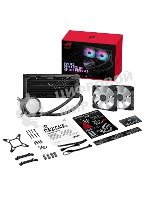 Жидкостная система охлаждения ASUS ROG RYUO III 240 ARGB черный, 120 мм, алюминий, 2200 об/мин, 36.45 дБ, 4 pin