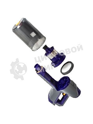 Пылесос вертикальный SUPRA VCS-5084 серый/синий, питание от аккумулятора, 350 Вт, уборка сухая, пылесборник 0.6 л, работа от АКБ max 30 мин.