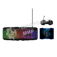 Игровой комплект из проводной клавиатуры, мыши, коврика для мыши и наушников ABR KM707+M01D10