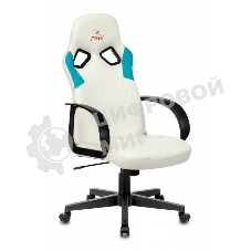 Кресло игровое Бюрократ ZOMBIE RUNNER белый/голубой искусственная кожа крестовина пластик