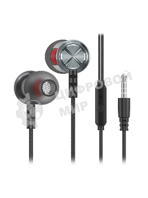 Проводные наушники Smartbuy SBH-026 серый, внутриканальные, Jack 3.5 мм, микрофон на проводе