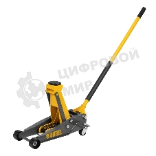 Домкрат гидравлический подкатной Denzel 3 т, 125-470 мм, быстрый подъем, проф.