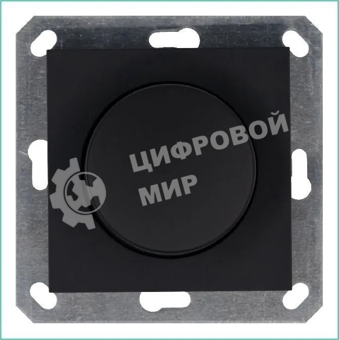 Светорегулятор Jasmart поворотно-нажимной (диммер) LED 30-400Вт 1gang 2way механизм черный матовый soft touch