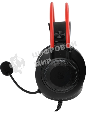 Гарнитура проводная с микрофоном A4 Bloody G200 черный/красный 2м мониторные оголовье (G200 AUX3.5-4PIN +USB)