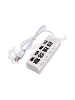USB-концентратор Gembird UHB-243-ADW, USB 2.0, 4хUSB, USB или внешний адаптер питания