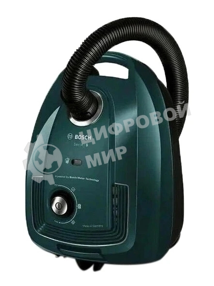 Пылесос Bosch BGL38WBU3H темно-зеленый, 1700 Вт, уборка сухая, пылесборник мешок 4 л