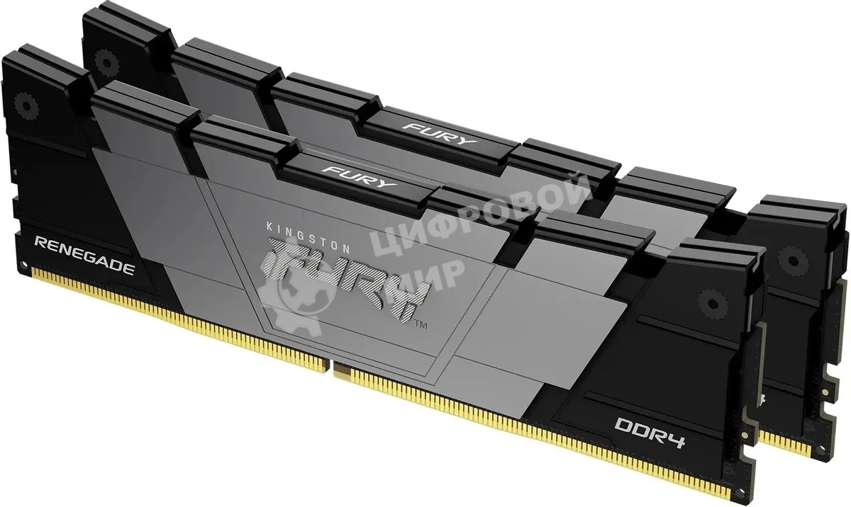 Оперативная память Kingston Fury Renegade, DDR4, 16GB (2x8GB), 3600MHz, CL16, DIMM, с радиаторами, серый/черный