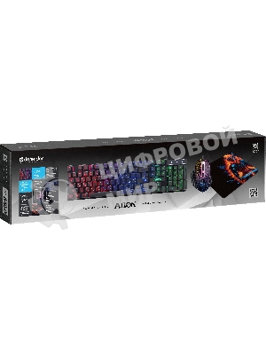 Комплект клавиатура+мышь Defender Alion GS-987 проводной, USB, 2400 DPI, чёрный