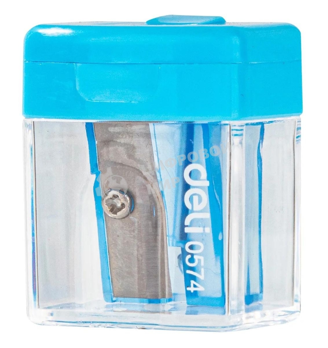 Точилка для карандашей ручная Deli E0574 Cubic, 1 отверстие, пластик, ассорти, дисплей